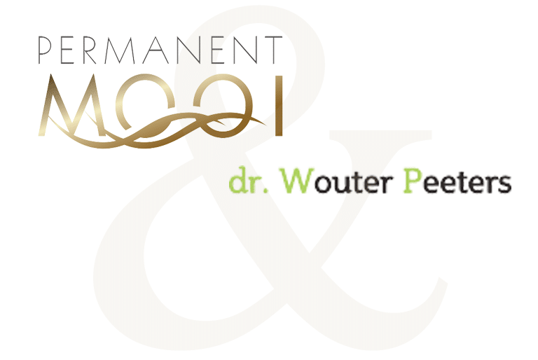 Dit is een logo van permanent mooi in combinatie met het logo van dr. Wouter Peeters, plastisch chirurg