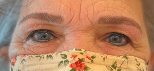 Dit is een afbeelding van na een behandeling van ogen, de wenkbrauwen hebben nu permanente make-up, door Permanent Mooi